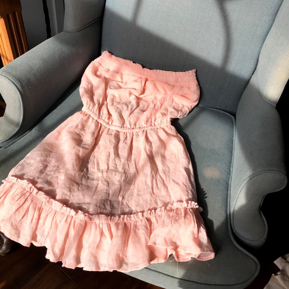 Baby Pink Strapless Mini Dress